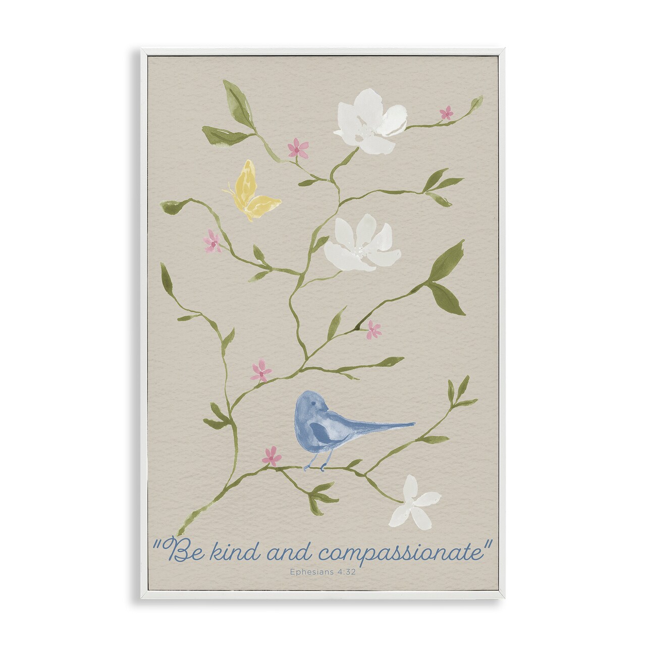 Stupell Industries Floral Be Kind & Compassionate Framed Giclee Design by Lucille Price